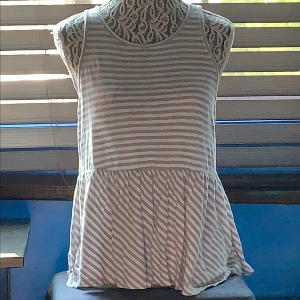 14th and UNION tank top open back till ruffle